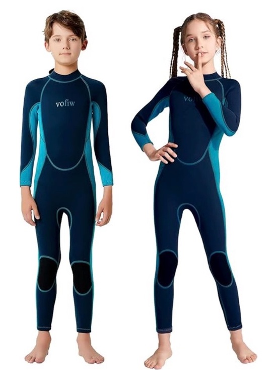 vofiw Other - VOFIW Kids Long Sleeve Wetsuit in Navy with Teal Panels